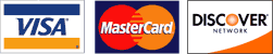 Visa, MasterCard & Discover Credit Cards Accepted